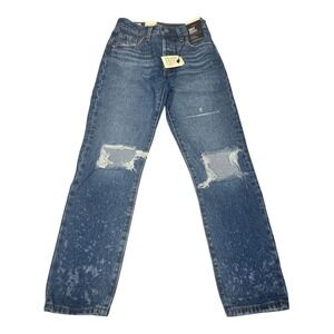 Levi's 501 Original Cropped Jeans Women's 23x26 High Rise Distressed NWT Blue‎